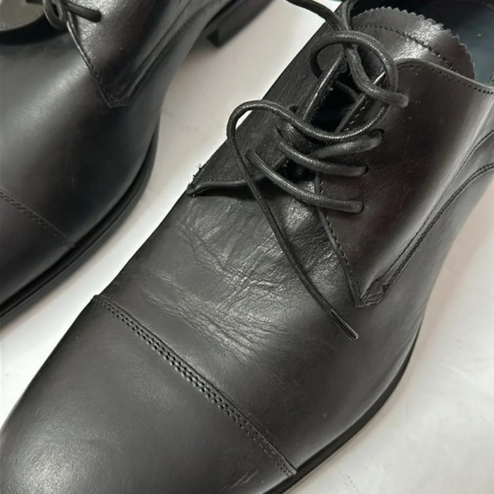 Aquatalia Men’s ABE‎ Black Leather Lace Up dress shoes size 10 made in Italy
